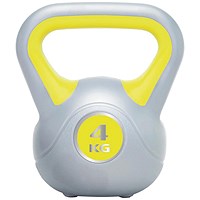 Urban Fitness Powder Coated Cast Iron Kettlebell 4kg Yellow