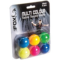 TT Table Tennis Balls Assorted (Pack of 6)