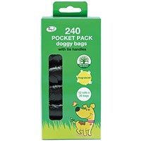 Tidyz Pocket Pack Fragranced Doggy Bag with Tie Handles, Pack of 12