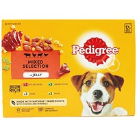 Pedigree Adult Wet Dog Food in Jelly Mixed Selection, 100g Pouches, Pack of 12