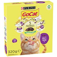 Go-Cat 1 Years + with a Chicken and Duck Mix, 320g, Pack of 6