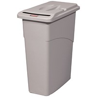 Rubbermaid Slim Jim Confidential Waste Container, 87 Litre, Grey