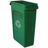 Rubbermaid Slim Jim Venting Channel Container 87 Litre Green 3540-07-GRN