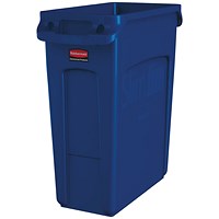 Rubbermaid Slim Jim Vented Container, 60 Litre Blue Rubbermaid Slim Jim Vented Container, 60 Litre Blue
