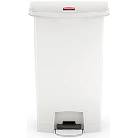 Rubbermaid Slim Jim Pedal Bin 50 Litres White