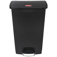 Rubbermaid Slim Jim Front Step Pedal Bin, 68 Litre, Black