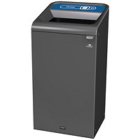 Rubbermaid Configure Container with Paper Recycling Label, 87 Litres, Grey/Blue