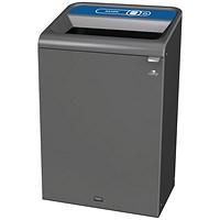 Rubbermaid Configure Container with Paper Recycling Label, 125 Litres, Grey/Blue