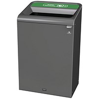 Rubbermaid Configure Container with Mixed Recycling Label, 125 Litres, Grey/Green
