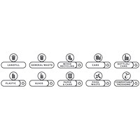 Rubbermaid Slim Jim Recycling Station Billboard Label Kit, Pack of 10