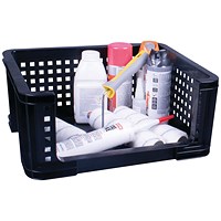 Really Useful Open Fronted Crate 18 Litre Black 18OFC-BK