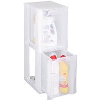 Really Useful Slimline 2 Drawer Storage Tower 11.5L Clear