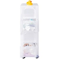Really Useful Slimline 4 Drawer Storage Tower 6L Clear