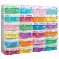 Really Useful 24 Compartment Organiser Box 0.07L Rainbow