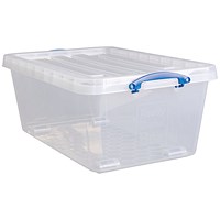 Really Useful Wheeled Box 63.5 Litre Clear Pack of 3