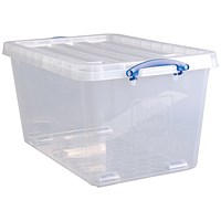 Really Useful Wheeled Box 83.5 Litre Clear Pack of 3