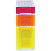 Really Useful Slimline 3 Drawer Storage Tower Clear/Ast