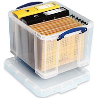 Really Useful Storage Box, 35 Litre, Clear