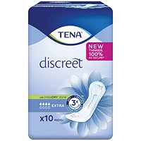 Tena Discreet Extra Incontinence Pads, Pack of 10