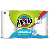 Plenty Kitchen Roll, 2-Ply, 3 Rolls of 95 Sheets