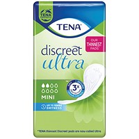 Tena Discreet Ultra Mini Incontinence Pads, Pack of 20