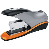 Rexel Optima 70 Full Strip Stapler, Capacity 70 Sheets, Black Grey and Orange