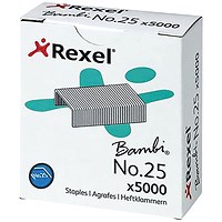 Rexel No. 25(4mm) Staples, Pack of 5000