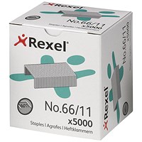 Rexel No. 66(66/11mm) Staples, Pack of 5000