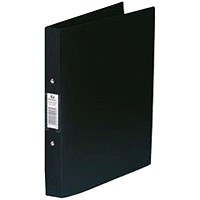 Rexel Budget Ring Binder, A4, 2 O-Ring, 25mm Capacity, Black, Pack of 10