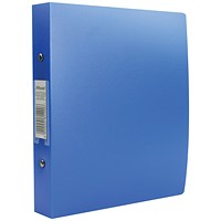 Rexel Budget Plastic Ring Binder, A5, 2 O-Ring, 25mm Capacity, Blue, Pack of 10