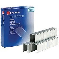 Rexel No. 23(23/17mm) Staples, Pack of 1000
