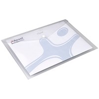 Rexel A4 Ice Popper Wallets, Clear, Pack of 5