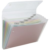 Rexel Ice Expanding Files 6 Pocket Polypropylene A4 Clear (Pack of 10)