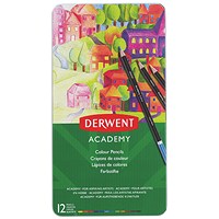 Derwent Academy Colouring Pencils Tin Assorted (Pack of 12)
