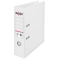 Rexel A4 Lever Arch File, 75mm Spine, Plastic, White