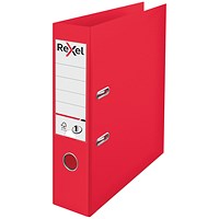 Rexel A4 Lever Arch File, 75mm Spine, Plastic, Red