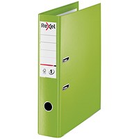 Rexel Foolscap Lever Arch File, 75mm Spine, Plastic, Green