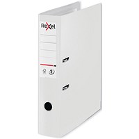 Rexel Foolscap Lever Arch File, 75mm Spine, Plastic, White