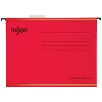 Rexel Classic Suspension Files Foolscap Red (Pack of 25)