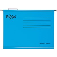 Rexel Classic Suspension Files Foolscap Blue (Pack of 10)
