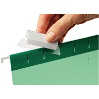 Rexel 50mm Suspension File Tabs with Labels Clear (Pack of 25)