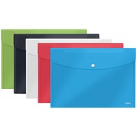 Rexel A5 Choices Popper Wallet, Assorted, Pack of 5