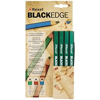 Derwent Blackedge Carpenters Pencils Hard (Pack of 12)
