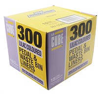 Le Cube Heavy Duty Pedal Bin Liners, 15 Litre, Lilac, Pack of 300