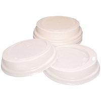 Caterpack 12oz Paper Cup Sip Lids, White, Pack of 100