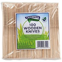 Caterpack Enviro Wooden Knives (Pack of 100)