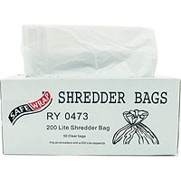 Safewrap Shredder Bags, Capacity 200 Litre, Pack of 50