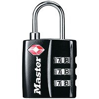 Master Lock 32mm TSA Combination Padlock, Black