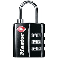 Master Lock 32mm TSA Combination Padlock Black 40054