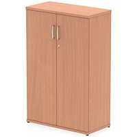 Impulse Medium Cupboard, 2 Shelves, 1200mm High, Beech